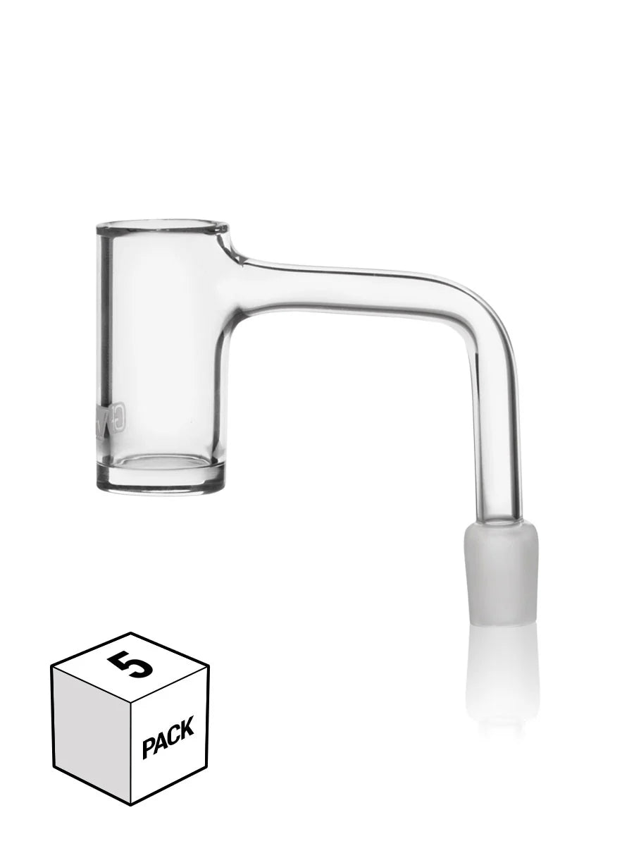 GRAV 14MM 90DEG SEAMLESS LONG NECK QUARTZ BANGER - 5 PACK