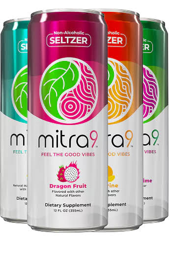 MITRA 9 -FUNCTIONAL SELTZER -FEEL THE GOOD VIBES - 12 FL OZ - 4 PACK