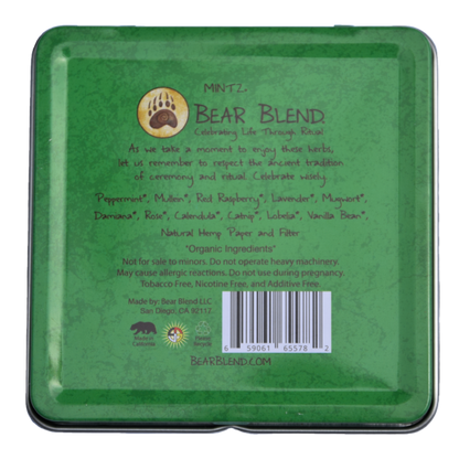 BEAR BLEND - MINTZ  HERBAL CIGARETTES - 10PACK/TIN