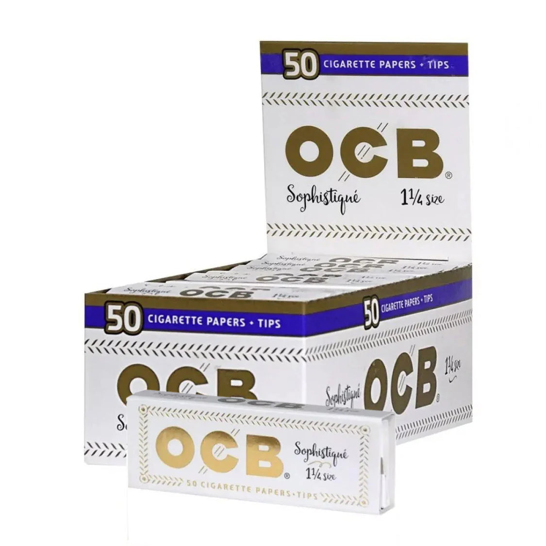 OCB SOPHISTIQUE 1 1/4 + TIPS CIGARETTE PAPER 24 PER BOX