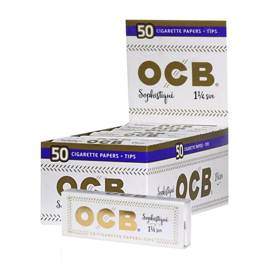 OCB SOPHISTIQUE 1 1/4 + TIPS CIGARETTE PAPER 24 PER BOX