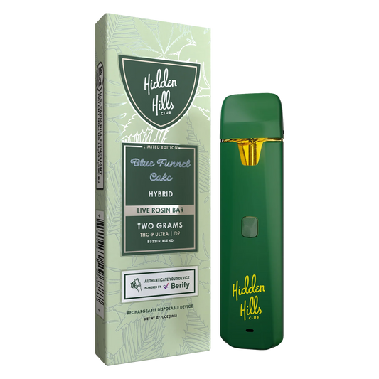 HIDDEN HILLS BUSSIN BLEND THC-P ULTRA D9 LIVE ROSIN BAR 2GM DISPO 5CT/ BOX