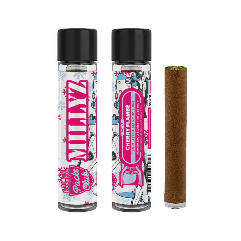 HIDDEN HILLS - 1.5G THCa MILLYZ DIAMOND BLUNT GLASS TIP  PRE-ROLL 20COUNT / BOX