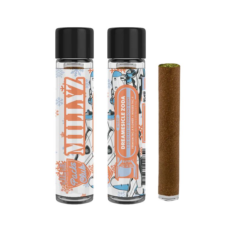 HIDDEN HILLS - 1.5G THCa MILLYZ DIAMOND BLUNT GLASS TIP  PRE-ROLL 20COUNT / BOX
