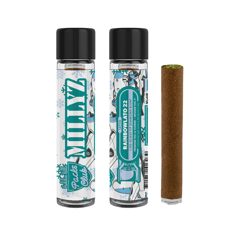 HIDDEN HILLS - 1.5G THCa MILLYZ DIAMOND BLUNT GLASS TIP  PRE-ROLL 20COUNT / BOX