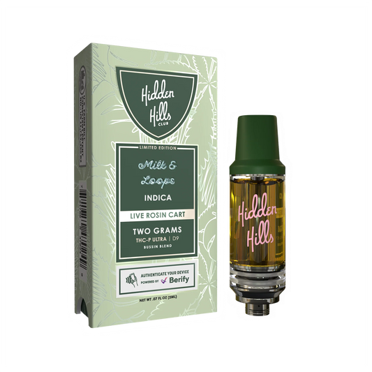HIDDEN HILLS BUSSIN BLEND THC-P ULTRA D9 LIVE ROSIN 2GM CART 5CT/ BOX