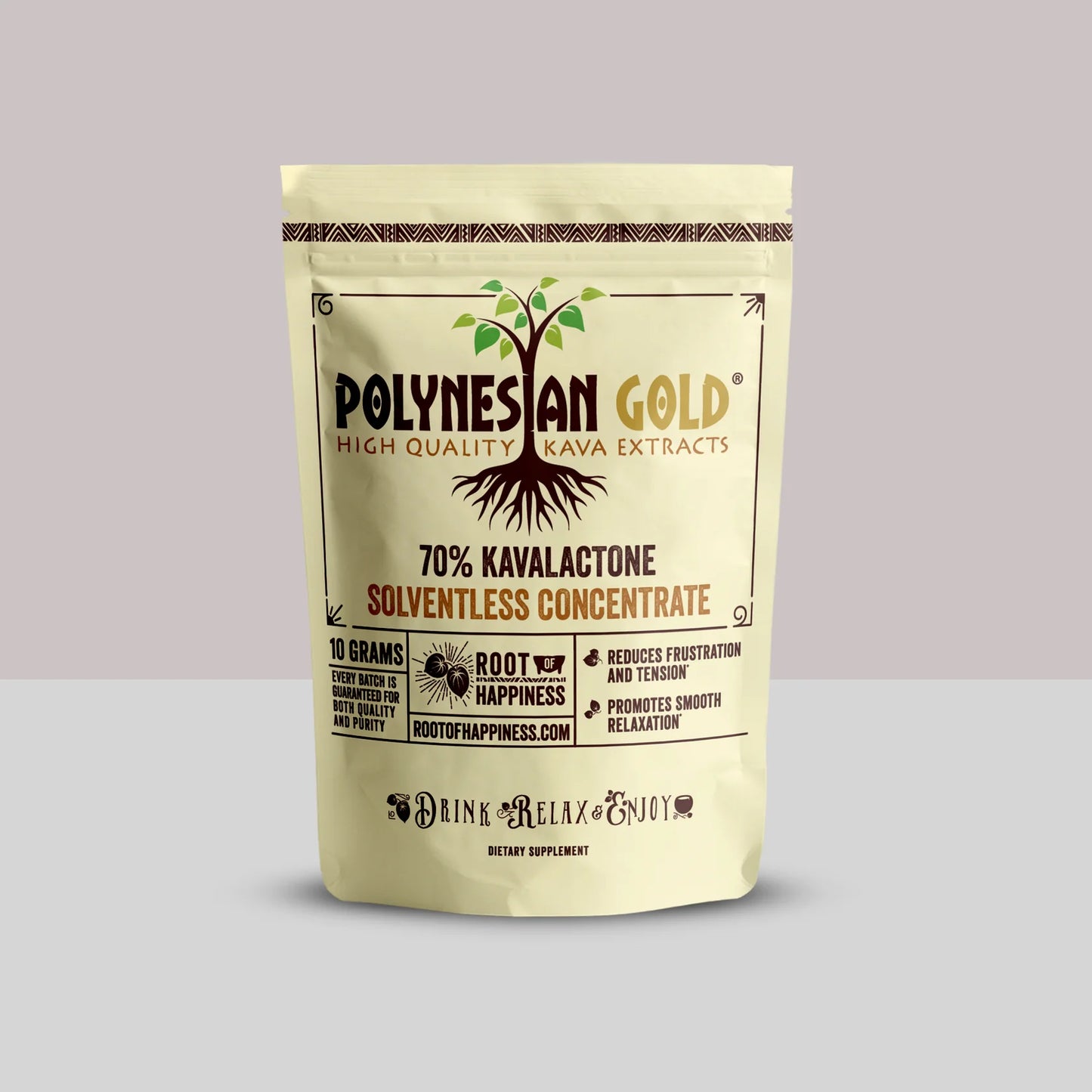 ROOT OF HAPPINES - POLYNESIAN GOLD - HIGH QUALITY KAVA EXTRACTS 70% KAVALACTONE SOLVENTLESS CONCENTRATE - 10GRAM JAR