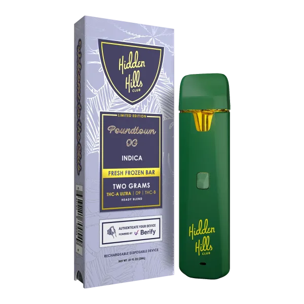 HIDDEN HILLS HEADY BLEND DISPOSABLE 2G |THC-A ULTRA | D9 | THC-B - 5PK