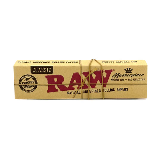 RAW KINGSIZE SLIM+ PRE ROLLED TIPS(MASTERPIECE) 24 PER / BOX
