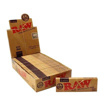 RAW CLASSIC 1  1/4 50 LEAVES PER PACK - 24 PACK PER BOX