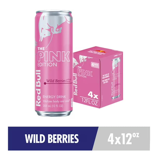 RED BULL PINK EDITION ENERGY DRINK WILD BERRIES CANS 24PK 8.4FL