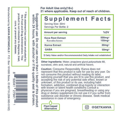 BOTANICALS - KANVA RELEASE + RELAX  KAVA AND KANNA 12COUNT / BOX
