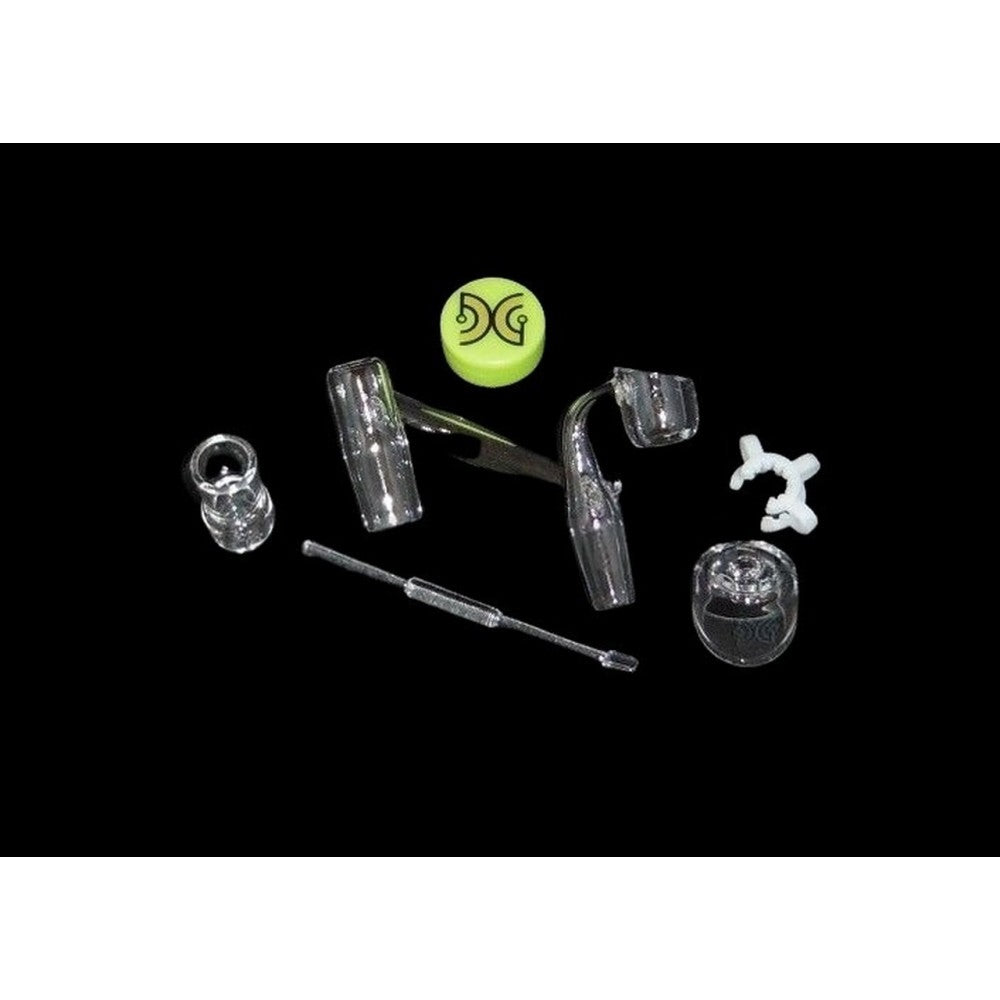 DANK GLASS - DROP DOWN BANGER RECLAIMER SET WITH SILICONE JAR QUARTZ DABBER CLIP-14MM FEMALE [DGS1-14F]