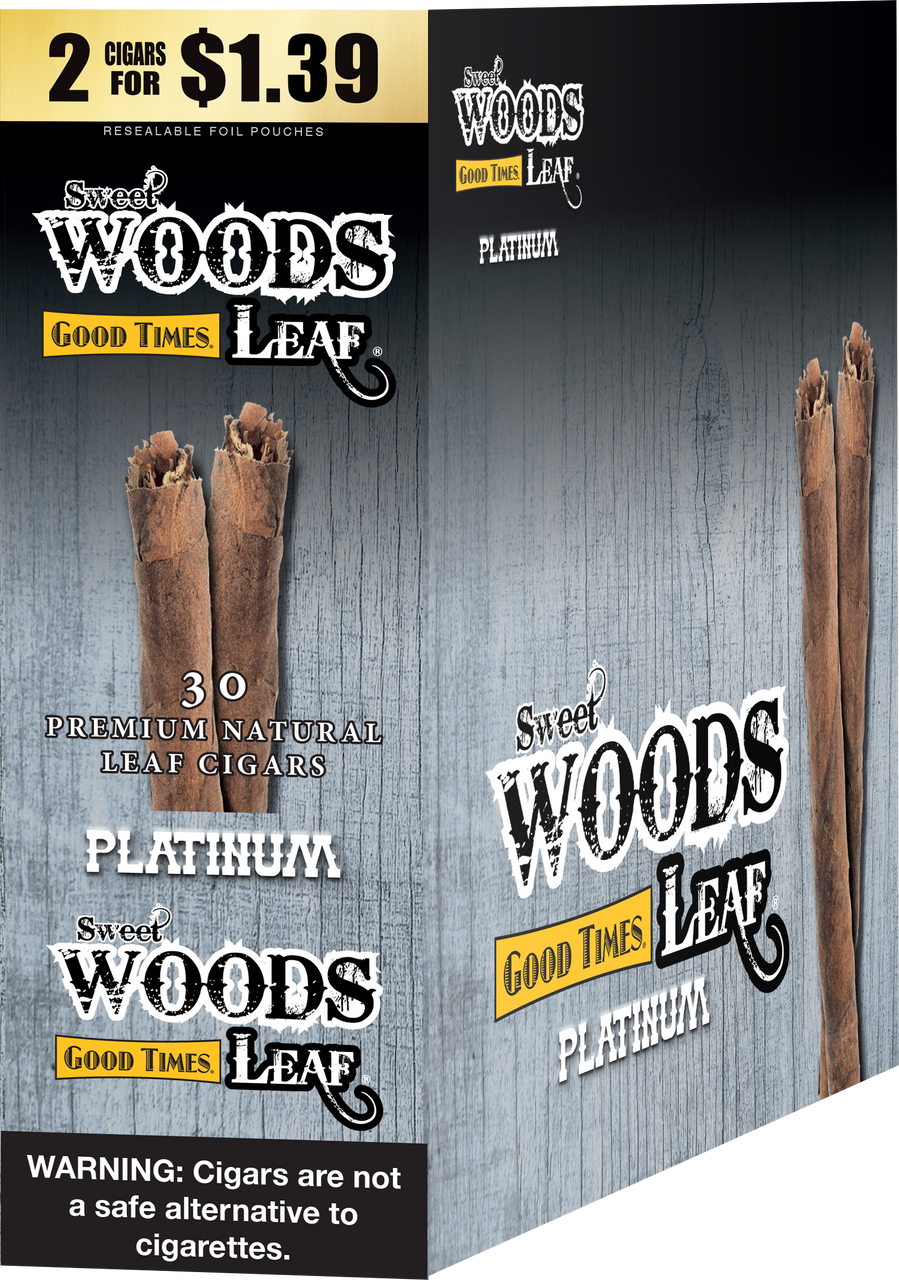 SWEET WOODS LEAF CIGAR 2PK - 15 POUCHES |DISPLAY|