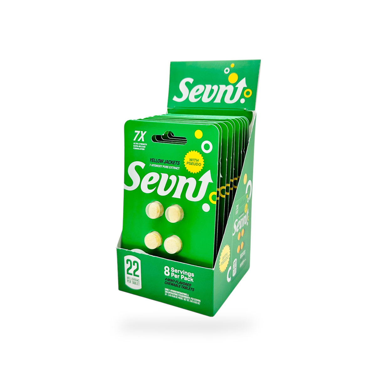 SEVN-7X ULTRA STRENGHT HYDROXY WITH PSEUDO 22MG PER TABLET 4PK 10CT/ BOX