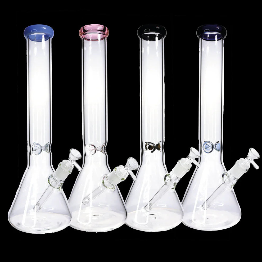 16 INCH - CLEAR GLASS ONE-TONE BEAKER BONG 5 MM