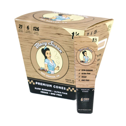 BLAZY SUSAN - UNBLEACHED CONE 1 1/4 SIZE (BROWN) - 6CT PACK | 21 PACK PER BOX |