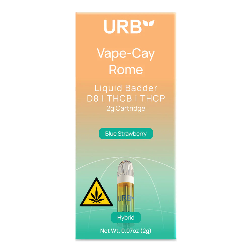 URB - D8|THCA|THCB|THCP| VAPE-CAY ROME LIQUID BADDER - 2G CARTRIDGE - 6PACK/BOX