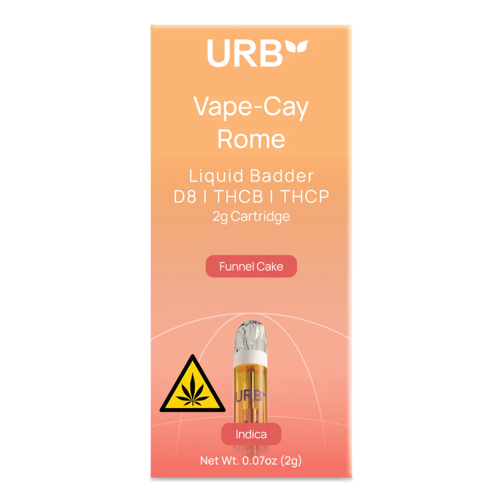 URB - D8|THCA|THCB|THCP| VAPE-CAY ROME LIQUID BADDER - 2G CARTRIDGE - 6PACK/BOX