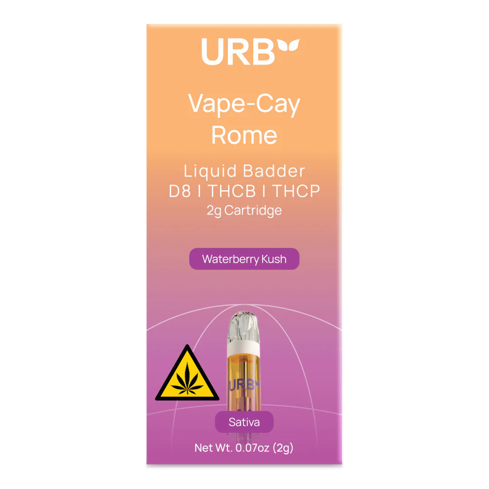 URB - D8|THCA|THCB|THCP| VAPE-CAY ROME LIQUID BADDER - 2G CARTRIDGE - 6PACK/BOX