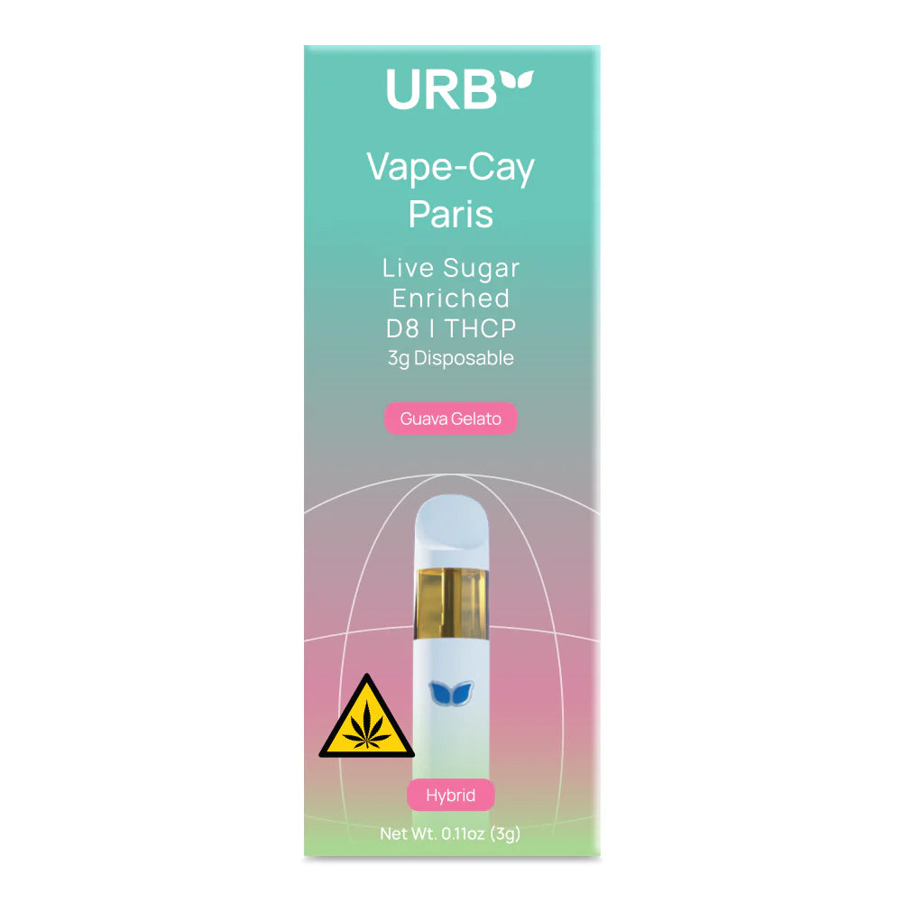 URB - D8|THCA|THCP| VAPE - CAY PARIS LIVE SUGAR - 3G DISPOSABLE - 6PACK/BOX