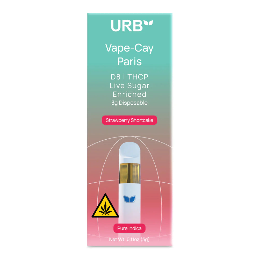URB - D8|THCA|THCP| VAPE - CAY PARIS LIVE SUGAR - 3G DISPOSABLE - 6PACK/BOX