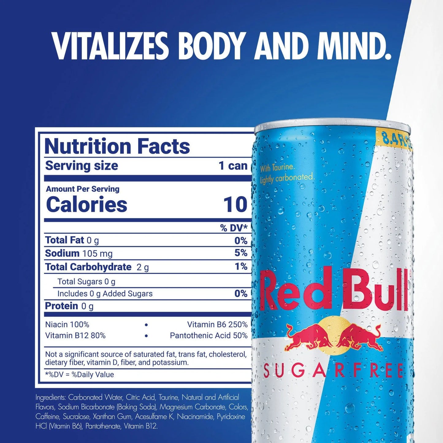 RED BULL ENERGY SUGAR - FREE 8.4 fl.oZ 24PACK / CASE