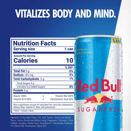 RED BULL ENERGY SUGAR - FREE 8.4 fl.oZ 24PACK / CASE