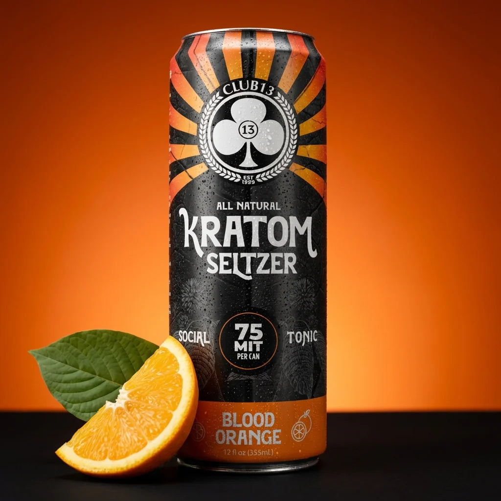 CLUB 13 - ALL NATURAL KRATOM SELTZER 75MIT PER CAN-12OZ/4PACK