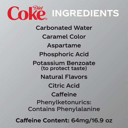 DIET COKE SODA SOFT DRINK, 16.9 fl. oZ - 24PACK / CASE