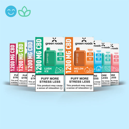 GREEN ROADS - 64 PIECE  PUFF VAPE HORIZONTAL ACRYLIC ASSORMENT DISPLAY