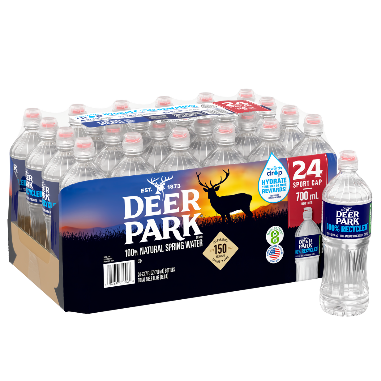 Deer Park 100% Natural Spring Water 700 ml, 24 pk
