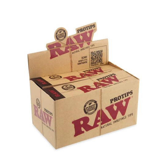 RAW Papers Pro Tips Rolling Paper Filter Tips 21pk Booklet Display - 24ct