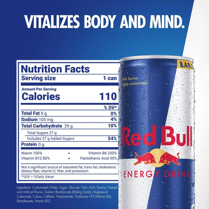 RED BULL ENERGY 8.4 fl.oZ.- 24PACK / CASE
