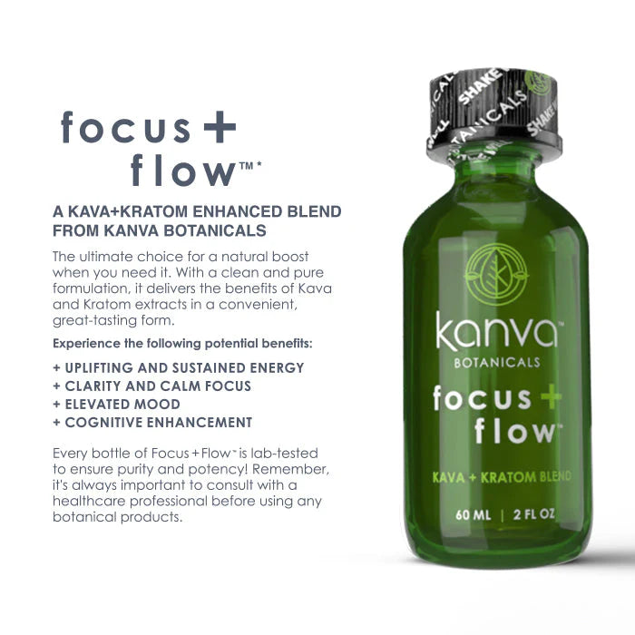BOTANICALS - KANVA FOCUS + FLOW KAVA AND KRATOM 12COUNT / BOX