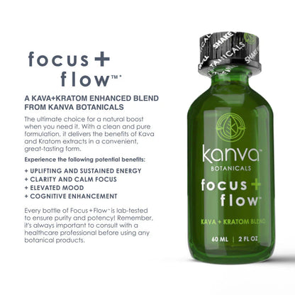 BOTANICALS - KANVA FOCUS + FLOW KAVA AND KRATOM 12COUNT / BOX