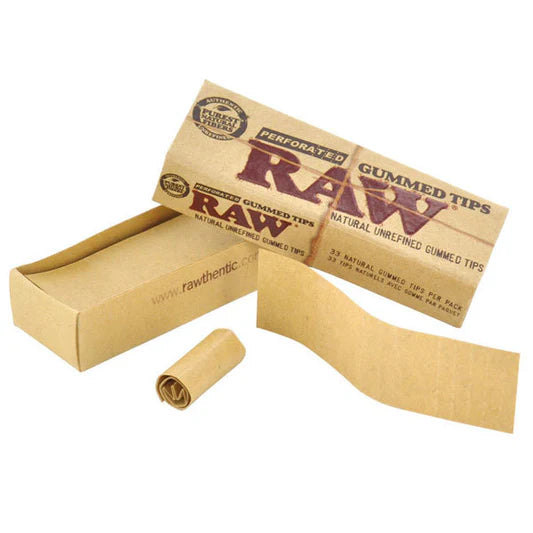 RAW GUMMED TIPS PERFORATED 33CT - 24 PER BOX