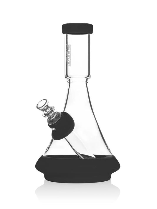 GRAV - DESO BEAKER WITH BLACK SILICONE ACCENTS | CLEAR/BLACK |