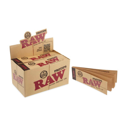 RAW Papers Pro Tips Rolling Paper Filter Tips 21pk Booklet Display - 24ct