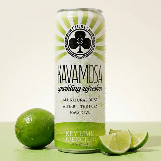 CLUB 13 - KEY LIME QUENCHER - KAVA MOSA SPARKLING REFRESHER - 120Z/4PACK