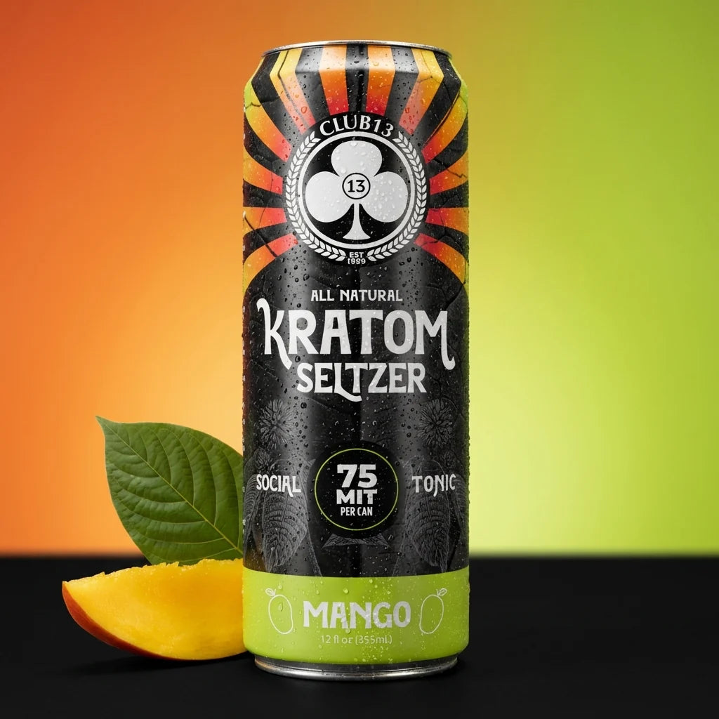 CLUB 13 - ALL NATURAL KRATOM SELTZER 75MIT PER CAN-12OZ/4PACK
