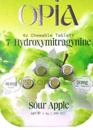 OPIA 7-HYDROXYMITRAGYNINE KRATOM EXTRACT 20MG PER TABLET 4PK 10CT/ BOX