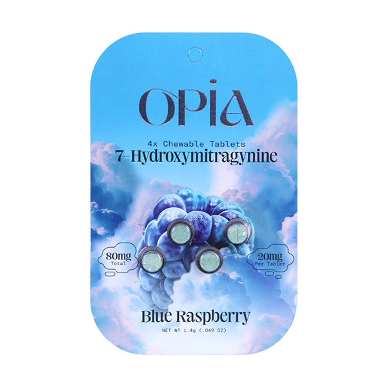 OPIA 7-HYDROXYMITRAGYNINE KRATOM EXTRACT 20MG PER TABLET 4PK 10CT/ BOX