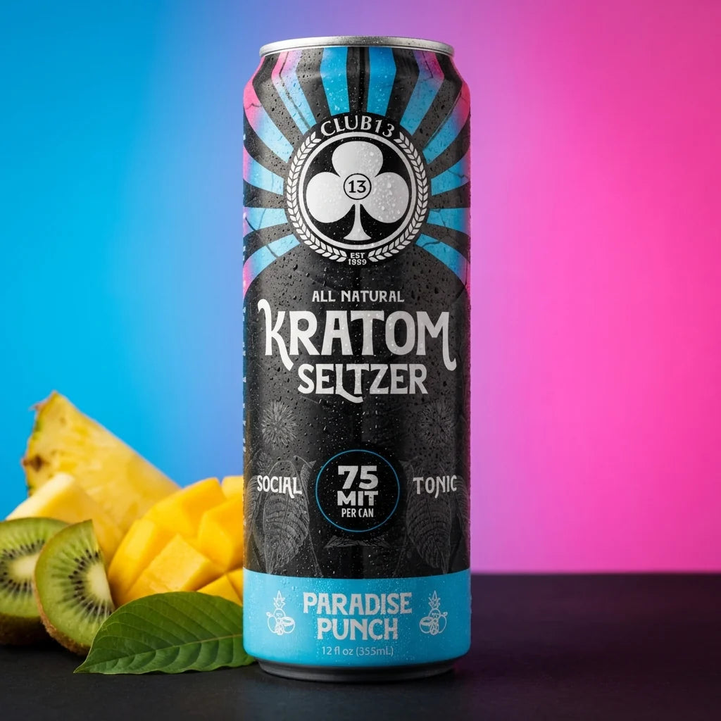 CLUB 13 - ALL NATURAL KRATOM SELTZER 75MIT PER CAN-12OZ/4PACK