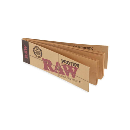 RAW Papers Pro Tips Rolling Paper Filter Tips 21pk Booklet Display - 24ct