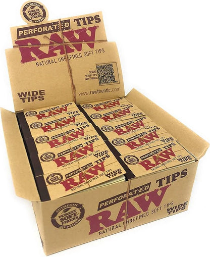 RAW WIDE TIPS PERFORATED 50 PER BOX