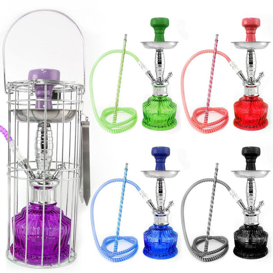 LOLO - QT STYLE PREMIUM BRASS SOLID HOOKAH WITH CAGE SHISHA SET COMPLETE