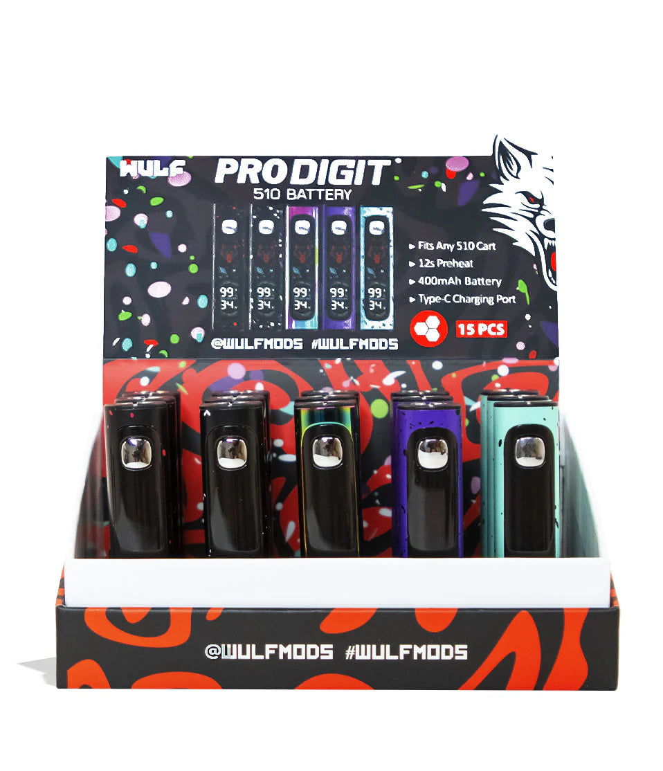 YOCAN WULF PRO DIGIT 510 CARTRIDGE BATTERY - 15 PACK
